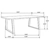 Ditman Live Edge Dining Table Grey Sheesham and Black