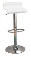 Bidwell 29" Upholstered Backless Adjustable Bar Stools White and Chrome (Set of 2)