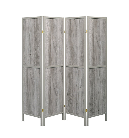 Deepika 4-panel Folding Screen Grey Driftwood