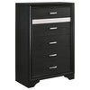Miranda 5-drawer Chest Black and Rhinestone