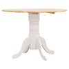 Allison Drop Leaf Round Dining Table Natural Brown and White