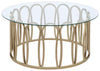 Monett Round Coffee Table Chocolate Chrome and Clear