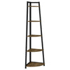 Jacksonville 5-tier Corner Bookcase Aged Walnut