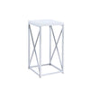 Edmund Accent Table with X-cross Glossy White and Chrome