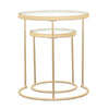 Maylin 2-piece Round Glass Top Nesting Tables Gold