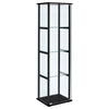 Cyclamen 4-shelf Glass Curio Cabinet Black and Clear