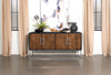 Borman 4-door Wooden Accent Cabinet Walnut and Black