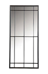 Annetta Rectangular Window Pane Wall Mirror Black