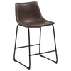 Michelle Armless Counter Height Stools Two-tone Brown and Black (Set of 2)