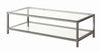 Trini Coffee Table with Glass Shelf Black Nickel