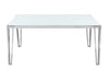 Pauline Rectangular Dining Table with Metal Leg White and Chrome