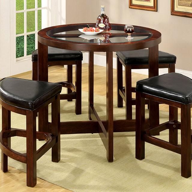 Crystal Cove I Dark Walnut 5 Pc. Round Counter Ht. Table Set (K/D)