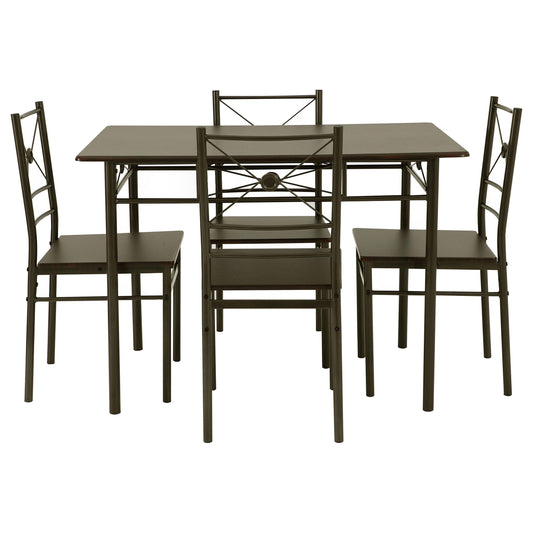 Anna 5-piece Rectangular Dining Set Dark Bronze