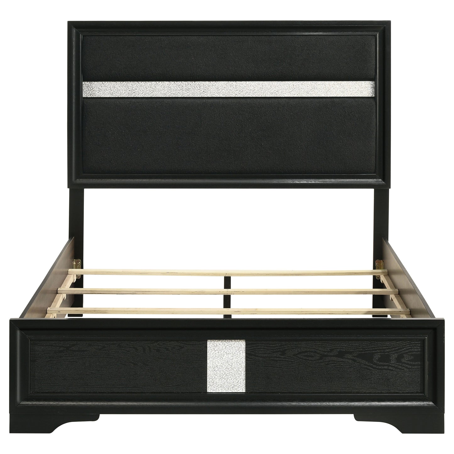 Miranda California King, E.King, Queen, Full, & Twin Bed Black & White