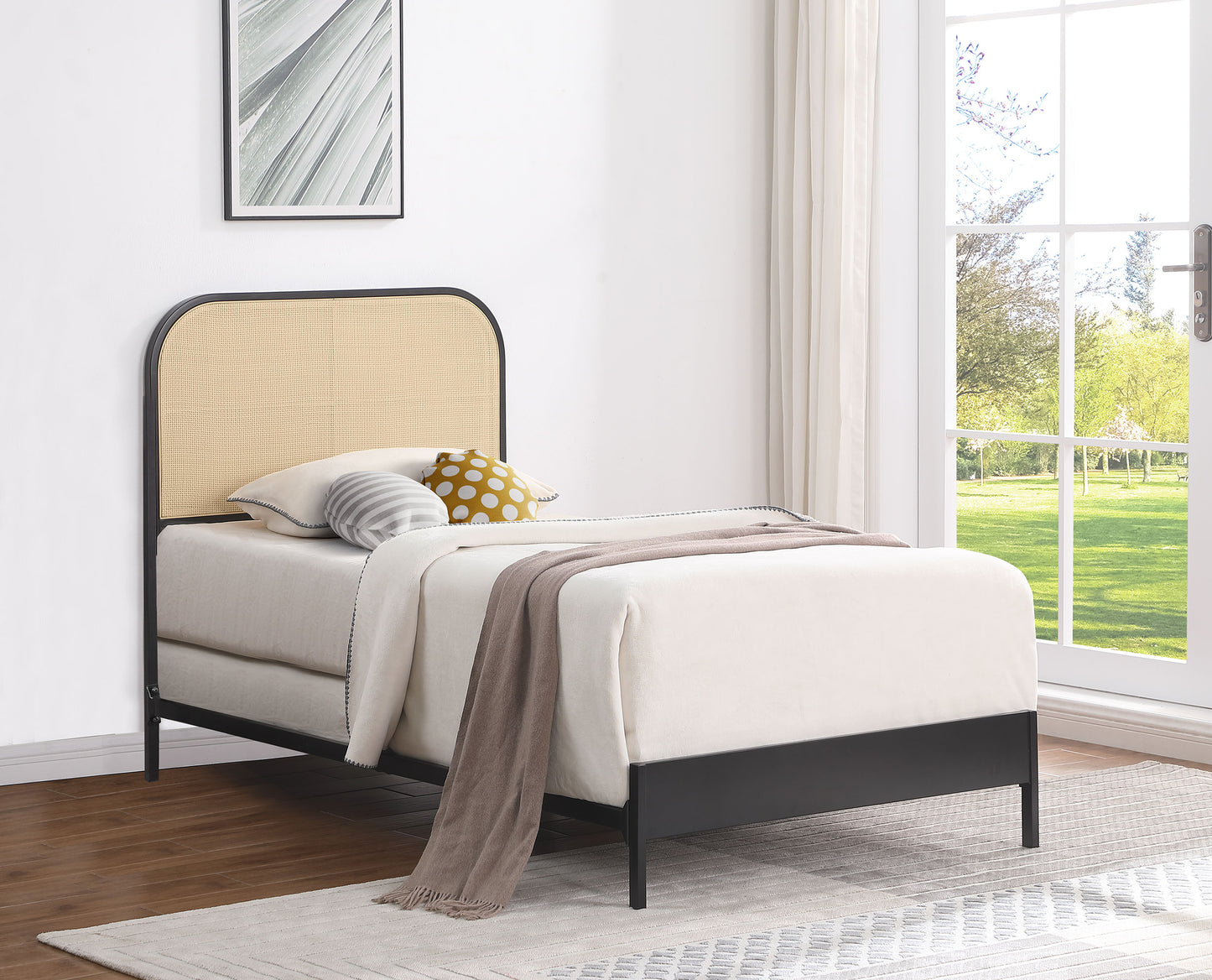 Amherst Eastern King, Queen, Full, & Twin Bed White & Black