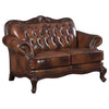Victoria Tufted Back Loveseat Tri-tone and Brown