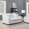 Ashlyn Upholstered Sloped Arms Loveseat White