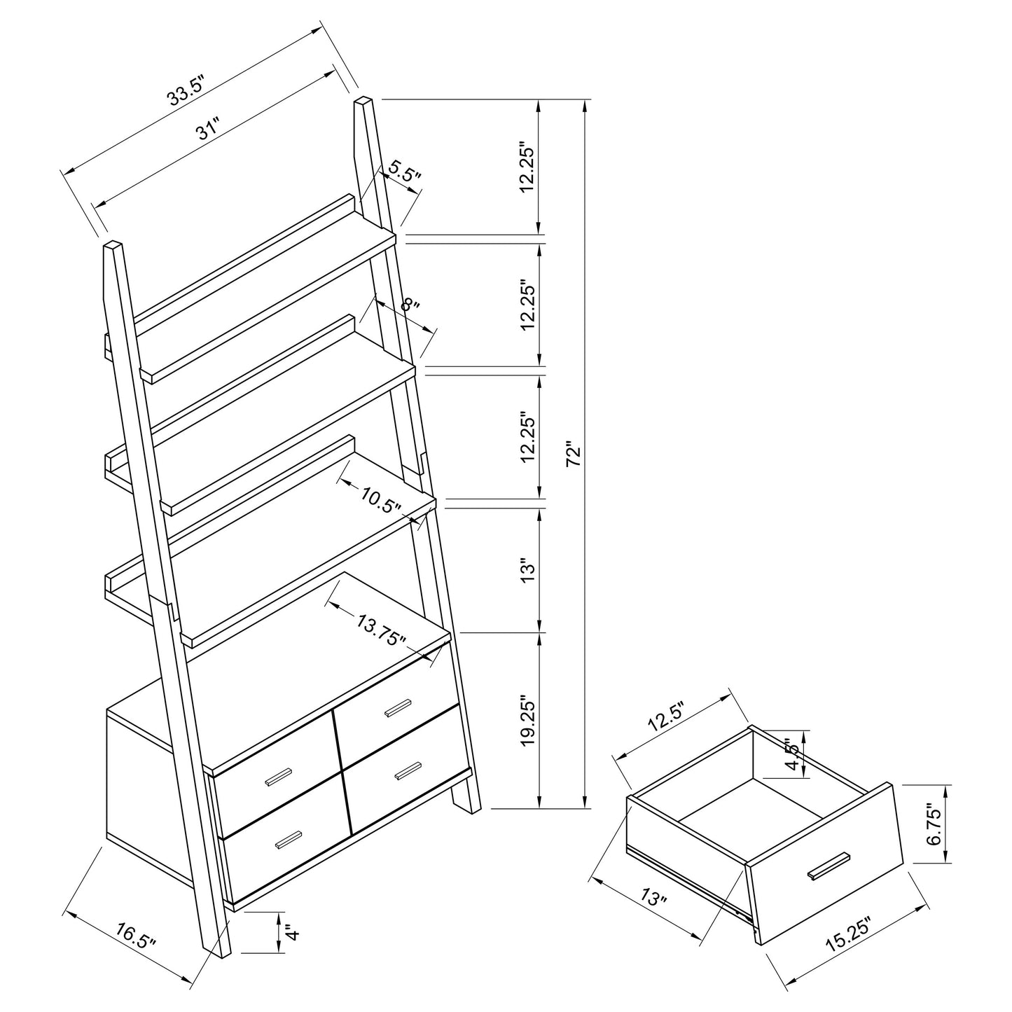 Colella Bookshelf Brown