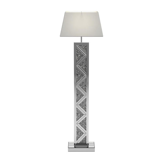 Carmen Geometric Base Floor Lamp Silver