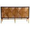 Zira Sunburst 4-door Accent Cabinet Brown and Antique Gold
