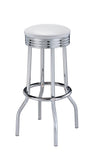 Theodore Upholstered Top Bar Stools White and Chrome (Set of 2)