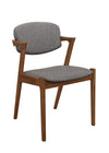 Malone Dining Side Chairs Grey and Dark Walnut (Set of 2)