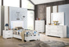 Felicity Full & Twin Panel Bed with LED Lighting Glossy White