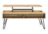 Fanning Lift Top Storage Coffee Table Golden Oak and Black