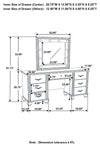 Barzini 7-drawer Vanity Desk with Lighted Mirror White