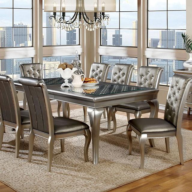 Amina Grey & Gold 66" Dining Table