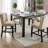 SANIA III Antique Black, Ivory Sq Counter Ht. Table